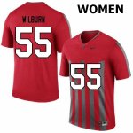 Women's Ohio State Buckeyes #55 Trayvon Wilburn Retro Nike NCAA College Football Jersey December TMX1344XS